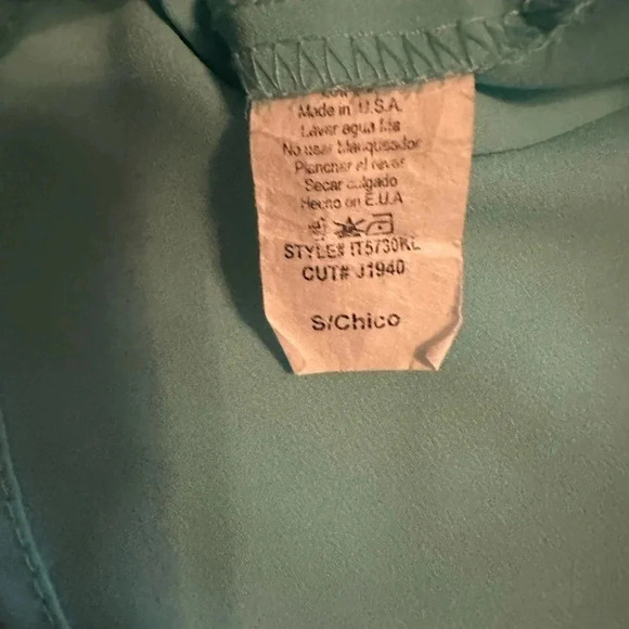 Karlie turquoise sheer sleeveless tank size S - Picture 6 of 6